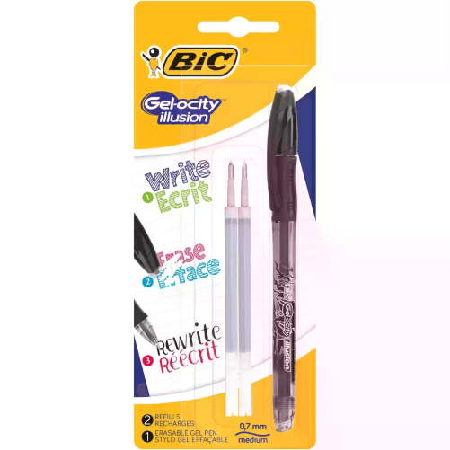 BIC                                                           Penna Bic Gelocity Illusion Nero Bl.1+2 Refills