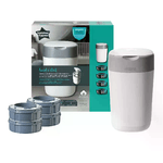 TOMMEE TIPPEE  Contenitore Getta Pannolini Tommee Tippee Sangenic Twist &amp; Click Bianco + Kit 4 Ricariche