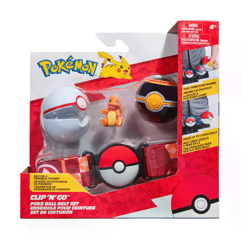 REI TOYS Pokémon Poké Ball Set Cintura - Premier Ball, Luxury Ball and Charmander