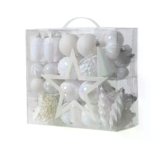 KAEMINGK Set 60 Sfere Natalizie Diametro 6 cm. White