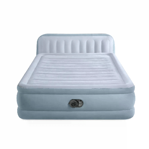 INTEX                                                         Materasso Matrimoniale Plush con Poggiatesta Cm 152X236X86 Pompa Elettrica