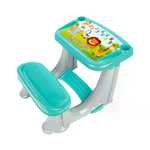 GIODICART                                                     Banco Scuola per Bambini con Scrivania Integrata per Studio e Gioco, Turchese