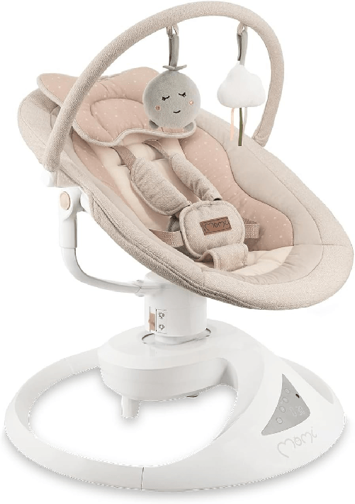 MoMi PEARL Altalena e Sdraietta Elettrica con Telecomando Girevole di 360° BEIGE