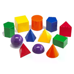INVICTA PLASTICS Solidi Geometrici Colorati 8cm. 12Pezzi Relazioni Aree Volumi e Forme