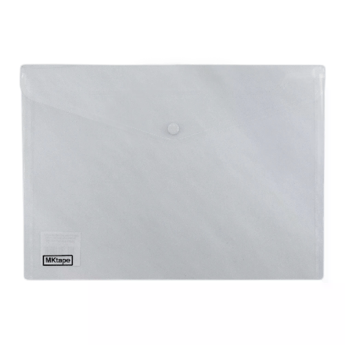 MKtape Confezione da 2 Buste Porta Documenti con Chiusura - Plastica - Formato A4 - Colore Trasparente