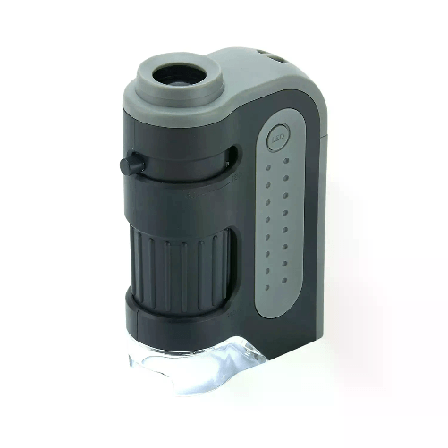 EDUPLAY.DE Microscopio Tascabile con Luce LED, Ingrandimento da 60x a 120x