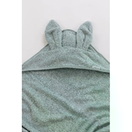 BAMBOOM                                                       Asciugamano neonato con Cappuccio + Guanto Iceblu