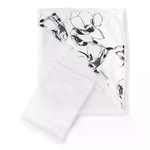BAMBOOM                                                       Asciugamano con Cappuccio e Guanto Print Magnolia