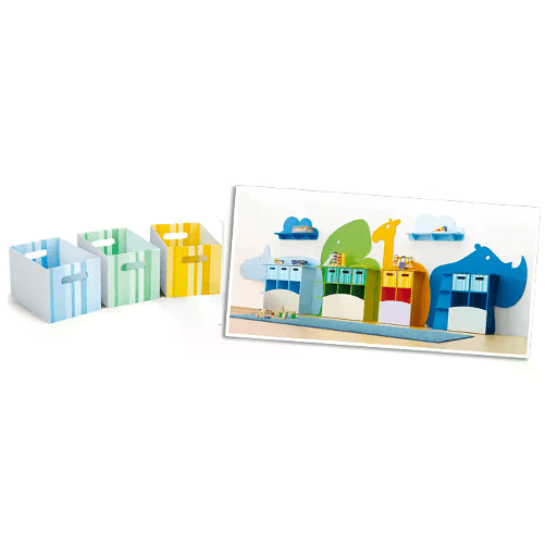NOWA SZKOLA Cassetti Animals Verdi Set 2 Pezzi