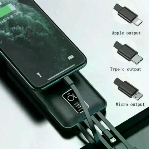Royal o leovin Power Bank Caricabatteria Universale 4 Cavi Integrati Compatibile Android e iOS