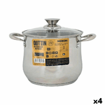 Quttin Pentola con Coperchio di Vetro Quttin New Neron Acciaio 21,5 x 16,9 cm (4 Unità)