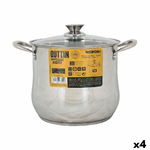 Quttin Pentola con Coperchio di Vetro Quttin New Neron Acciaio 25,7 x 21,5 cm (4 Unità)
