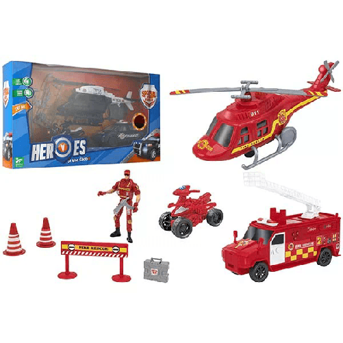 GLOBO PLAYSET POLIZIA / POMPIERI 2 PERSONAGGI E ACCESSORI VENDITA UNITARIA SOGGETTO CASUALE