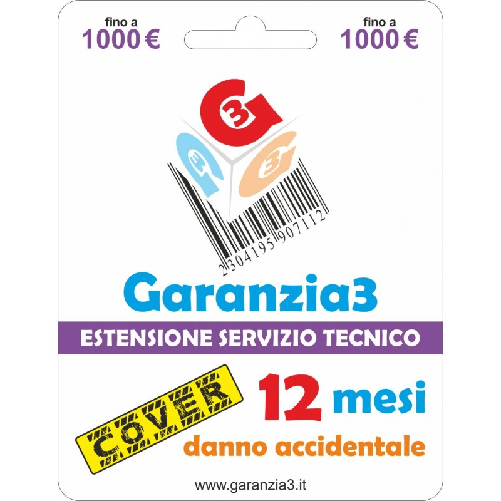 GARANZIA 3 Garanzia3 cover 12 mesi messimale di copertura 1000 - GR3V COVER-1000