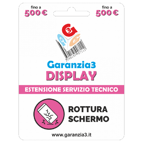 GARANZIA 3 Garanzia3 display - valore dispositivo 500 - GR3V DISPLAY-500
