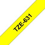 Brother-Gloss-Laminated-Labelling-Tape---12mm-Black-Yellow-nastro-per-etichettatrice-TZ