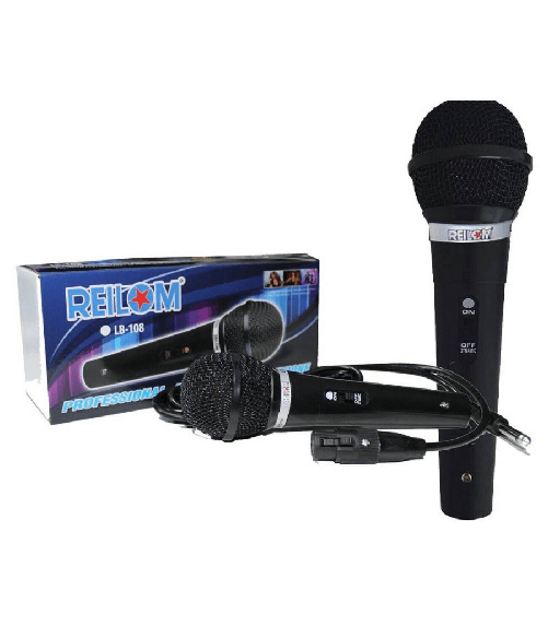 TrAdE Shop Traesio Microfono Dinamico Unidirezionale Con Cavo Mono 2mt Karaoke Stereo Lb-108 -