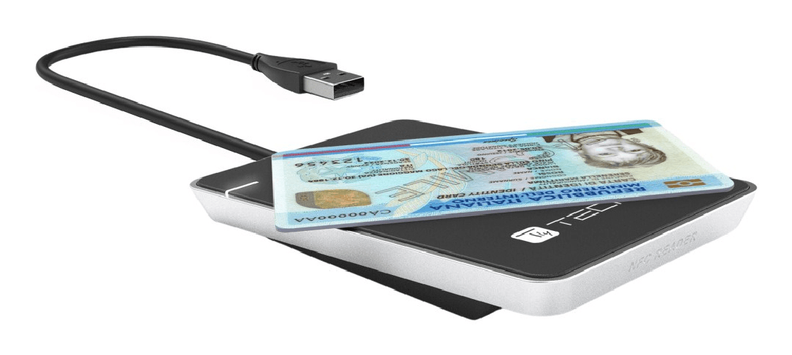 Techly I-CARD CAM-CIE lettore RFID USB Nero, Argento