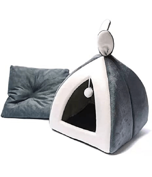 TrAdE Shop Traesio Letto Cuscino Cuccia Per Gatti Di Piccola Taglia S Coniglio Grigio 28x28x29cm -