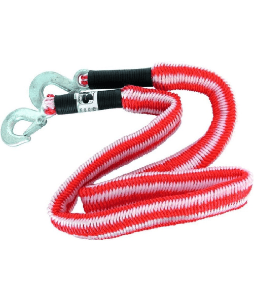 TrAdE Shop Traesio  Cavo Corda Di Traino Elastico Per Auto Fino A 2800kg Fune Con Ganci Di Sicurezza -