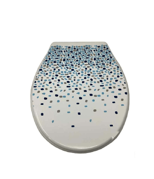 Cleafe Copriwater In Plastica Resistente Tavoletta Wc 44x36.5 Cm Fantasia Mosaico - 3,5