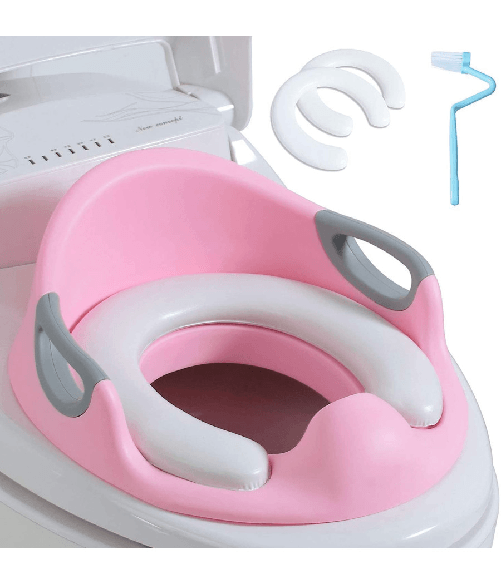 TrAdE Shop Traesio Riduttore Wc Water Per Bambini Sedile Morbido Copriwater Colore Rosa Bambine -