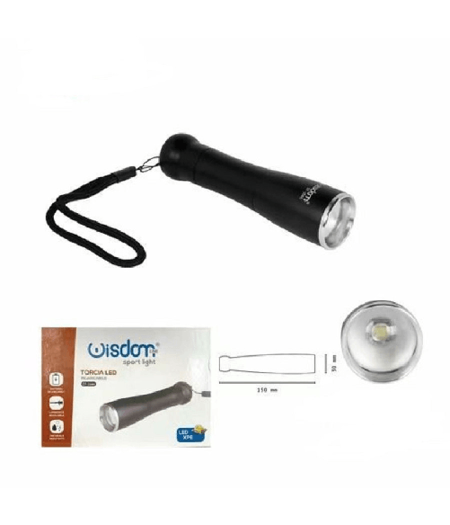 Wisdom Torcia Led Ricaricabile Luce Led Chip Xpe Luminosita Regolabile Gancetto Dt-2086 -