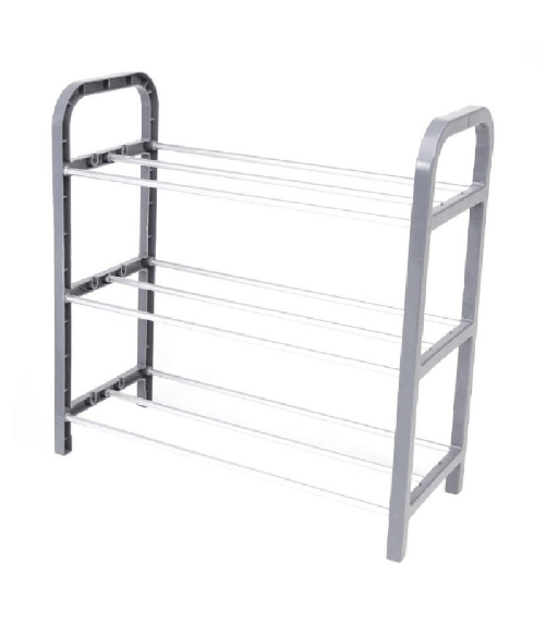TrAdE Shop Traesio  Scarpiera In Plastica 3 Ripiani Livelli Salvaspazio 40x19x42cm Porta Scarpe Casa -