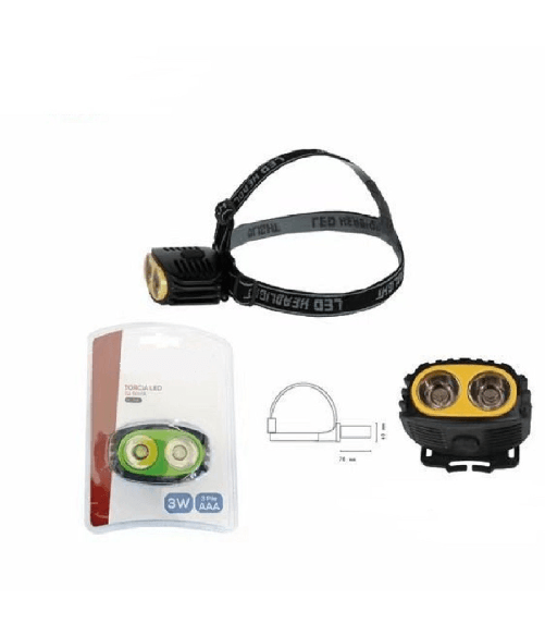 Wisdom Torcia Led Da Testa Frontale Lampada 3 Watt A Batteria Caccia Campeggio Dt-2126 -