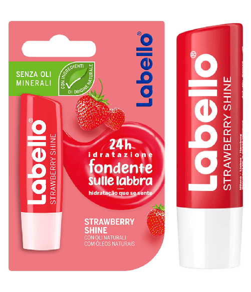 TrAdE Shop Traesio Labello Strawberry Shine Fragola Balsamo Labbra Senza Oli Minerali E Parabeni -