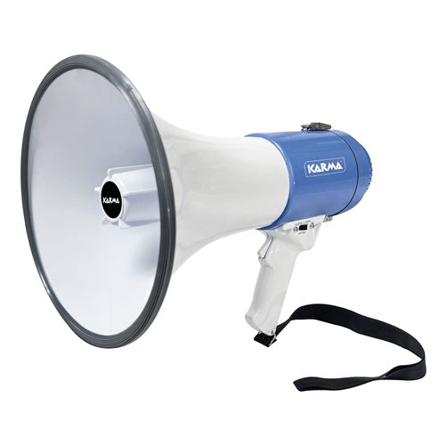 KARMA Megafono karma gt 1227li 25w con sirena e fischietto white e blue