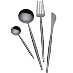 Abert Porto black, Set 16 pz posate in PVD nero, acciaio inox 18/c
