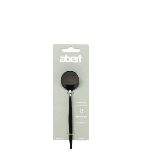 Abert Porto black, Set 2 pz cucchiaio caffè in PVD nero, acciaio inox 18/c