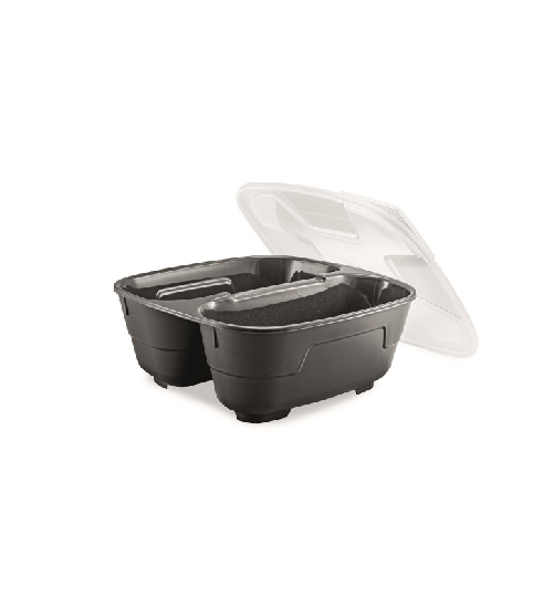 Thermoauser Thermohauser, set da 5 contenitori goodbowl da 1.300 ml, con scomparti, grigio