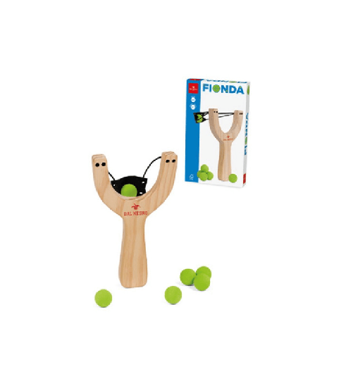 Dal negro Fionda in legno con soffici palline