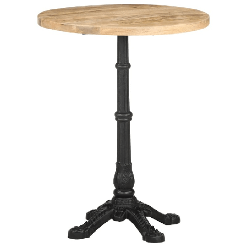 VidaXL Tavolino da Bistrot Ø60x76 cm in Legno di Mango Grezzo