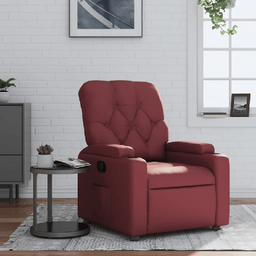VidaXL Poltrona Reclinabile Rosso Vino in Similpelle