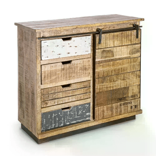 Bizzotto Credenza un'anta 4 cassetti - THEODORE