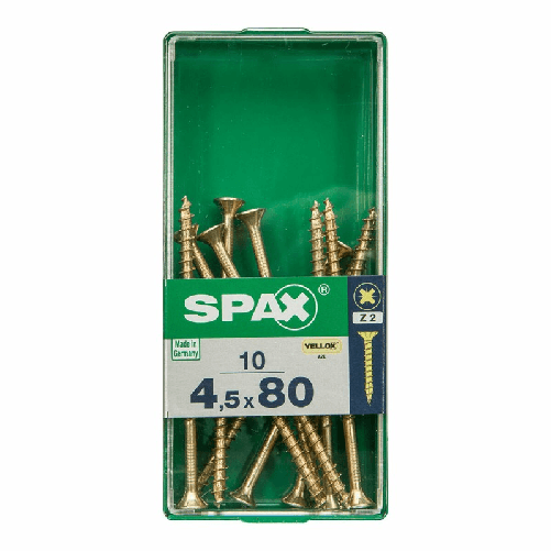 SPAX Scatola a viti SPAX 4081020450802 Vite per legno Testa piatta (4,5 x 80 mm)