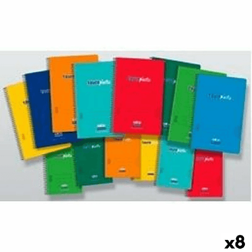 BigBuy Office Quaderno Multicolore Quarto 8 Pezzi