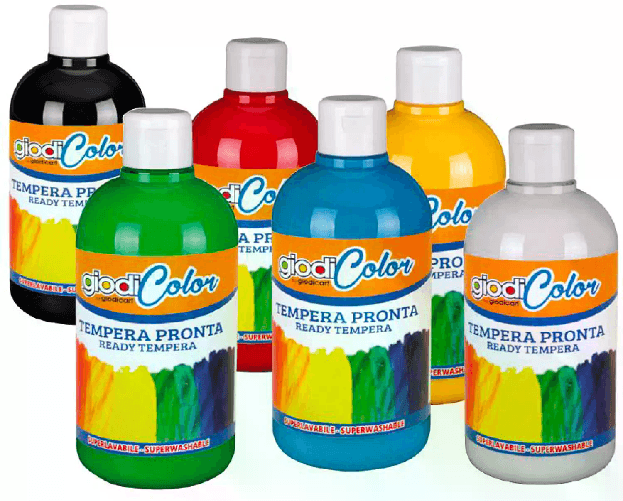 GIODICART                                                     Tempera Giodicolor 500 ml. Set 6 Colori