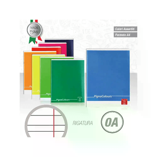 PIGNA                                                         Quaderno Maxi Pigna Colours 80gr - 42 Pagine - Rigatura A (Classe 1ª e 2ª Primaria)