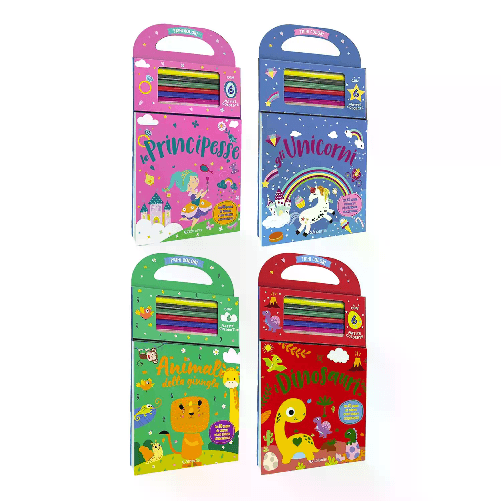 EDICART                                                       Libri Da Colorare Assortiti Con 6 Matite Incluse