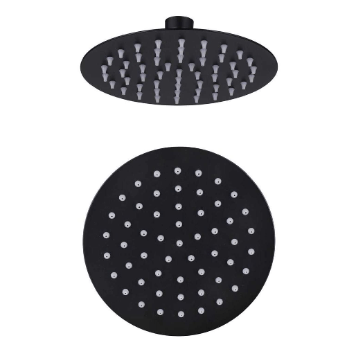 Sined Soffione Tondo 20 Nero Soffione Rotondo Nero Opaco 8 Pollici