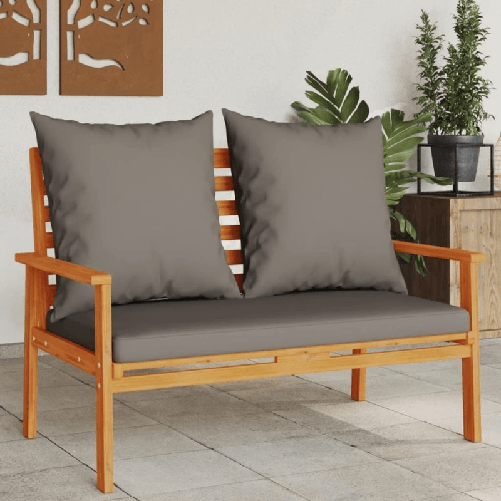 VidaXL Panca Divano da Giardino 120 cm Cuscini Legno Massello Acacia
