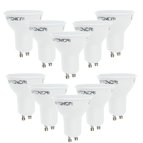 OPTONICA Lampadina dicroica led gu10 9.5 w resa 67watt risparmio energetico 4500k pezzi 10