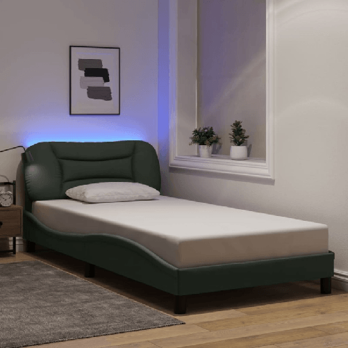 VidaXL Giroletto con LED senza Materasso Grigio Scuro 100x200 cm