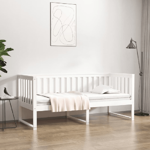 VidaXL Dormeuse Bianca 75x190 cm in Legno Massello di Pino
