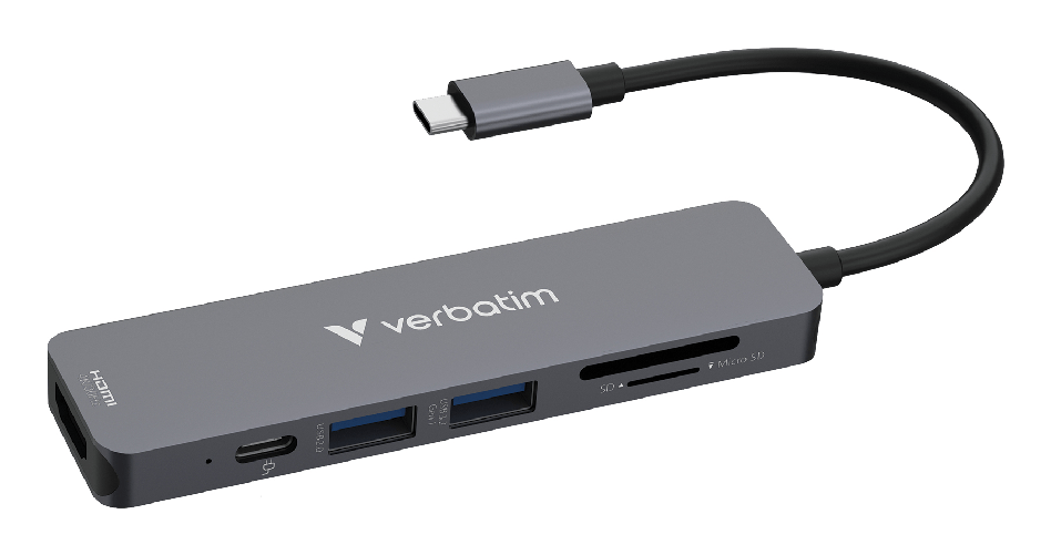 Verbatim 32156 hub di interfaccia USB 3.2 Gen 1 (3.1 Gen 1) Type-C 5000 Mbit/s Grigio