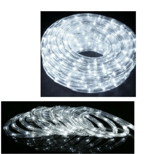 SHOPPING IN RETE TUBO LUMINOSO LED LUCI BIANCO FREDDO NATALE IMPERMEABILE ESTERNO 10 E 20 METRI